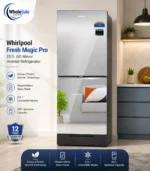 Whirlpool Fresh Magic Pro 257L GD Mirror Inverter Refrigerator front view.