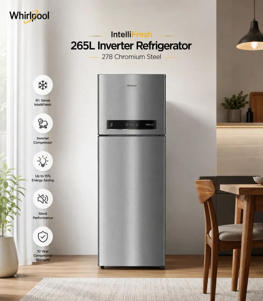 Whirlpool Intellifresh 265L Inverter Refrigerator
